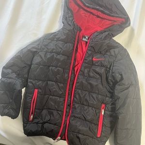 Black & red Nike puffer coat